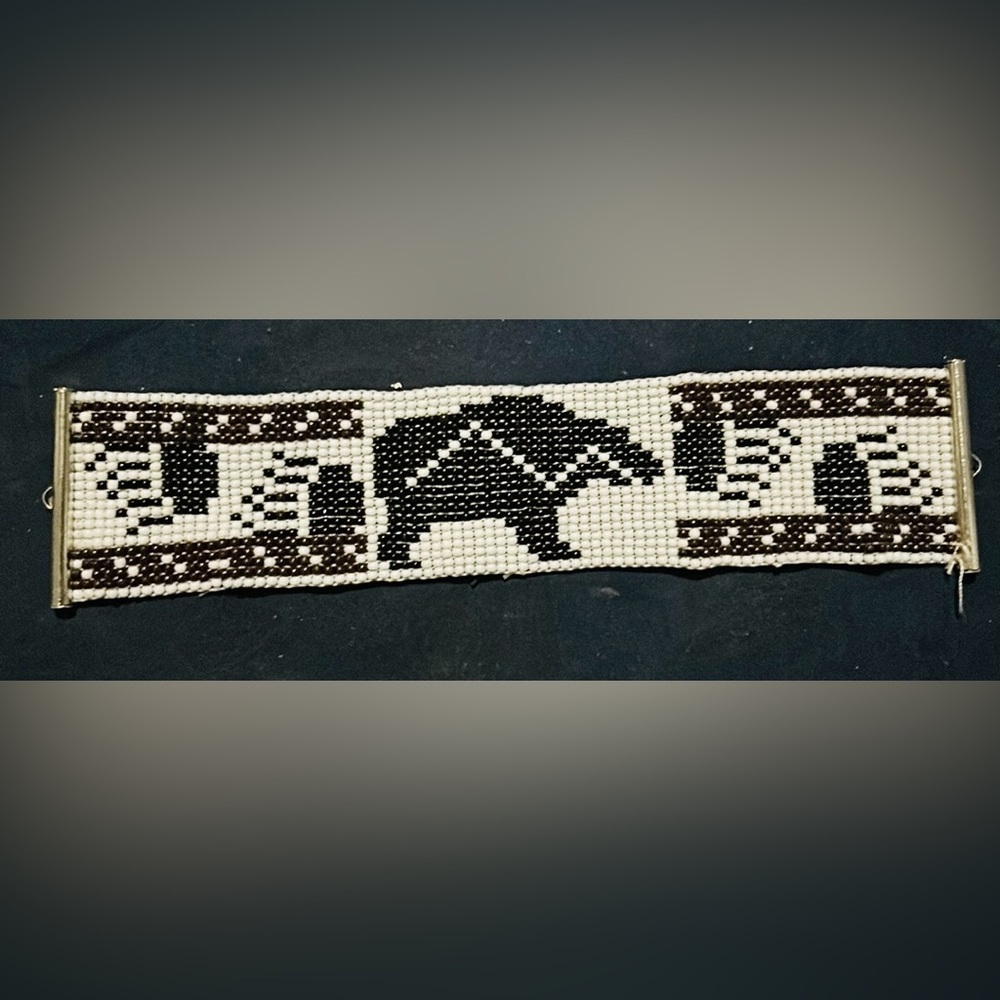 Dark brown, white black bear with bear print - Picture 1 of 1